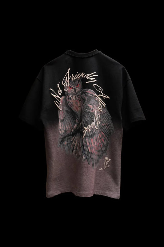 Black Phantom Owl oversized T-Shirt