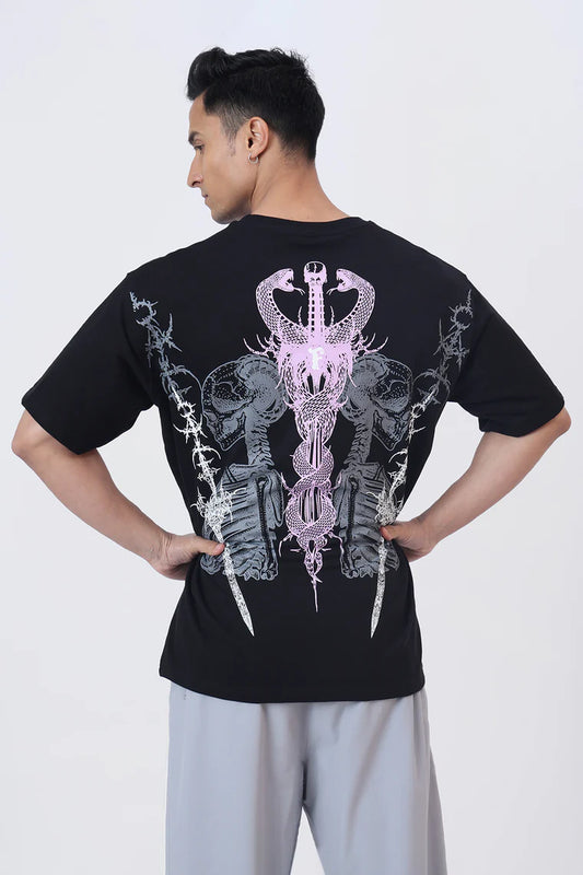 Twin Sword Oversized T-shirt Black