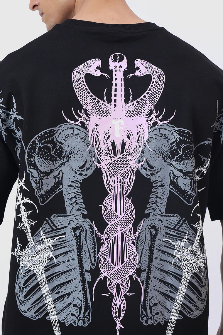 Twin Sword Oversized T-shirt Black