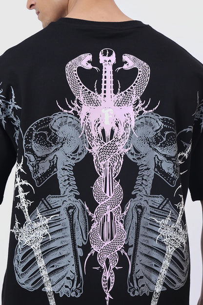 Twin Sword Oversized T-shirt Black