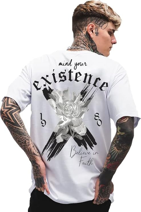 vlam whiter t-shirt for men oversized