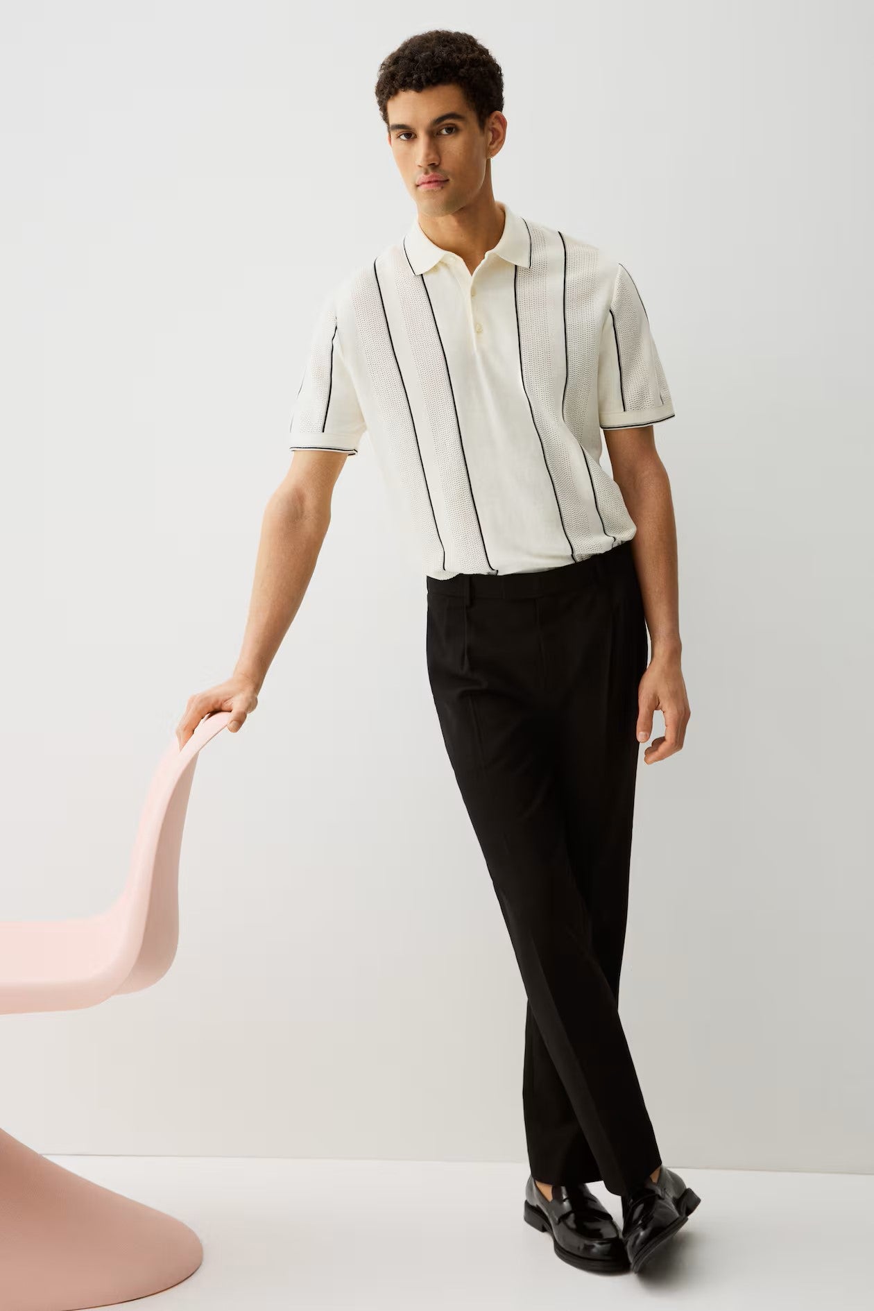 Regular knited polo t-shirts for men soft fabric