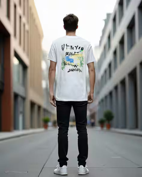 Back Graphic Print Short Sleeve Tshirt
