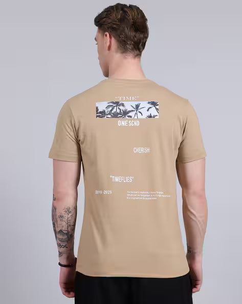 Short Sleeve Typographic Back Print Tshirt for men