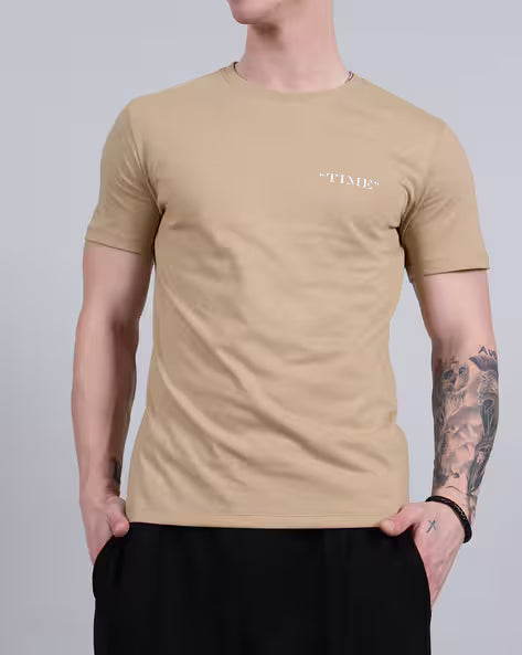 Short Sleeve Typographic Back Print Tshirt for men