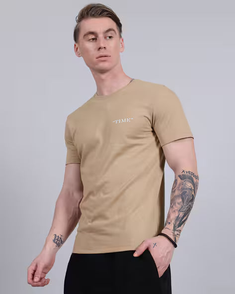 Short Sleeve Typographic Back Print Tshirt for men