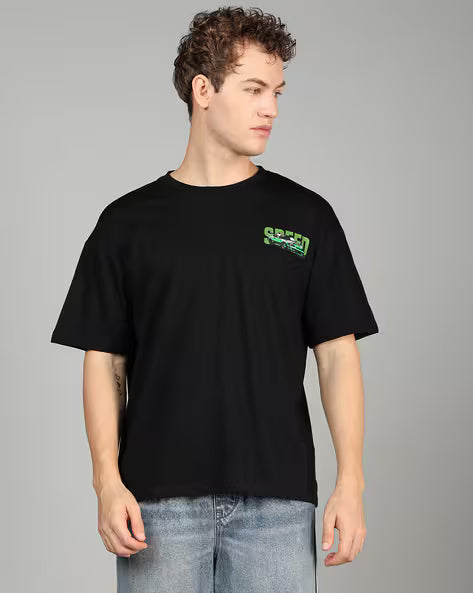 SPEED GREEN GRAPHIC DESIGN OVERSIZED T- SHIRT