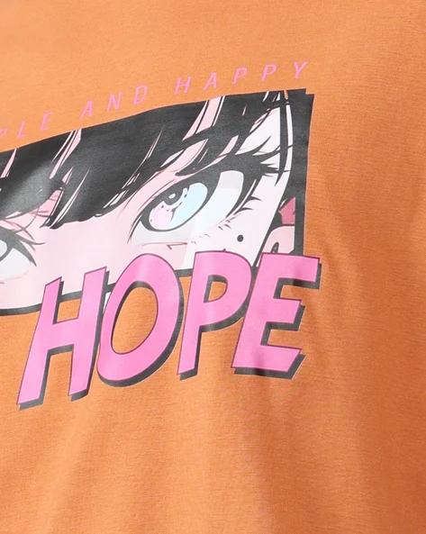 Drop Shoulder Typographic Back & Chest Print Crew Tshirt