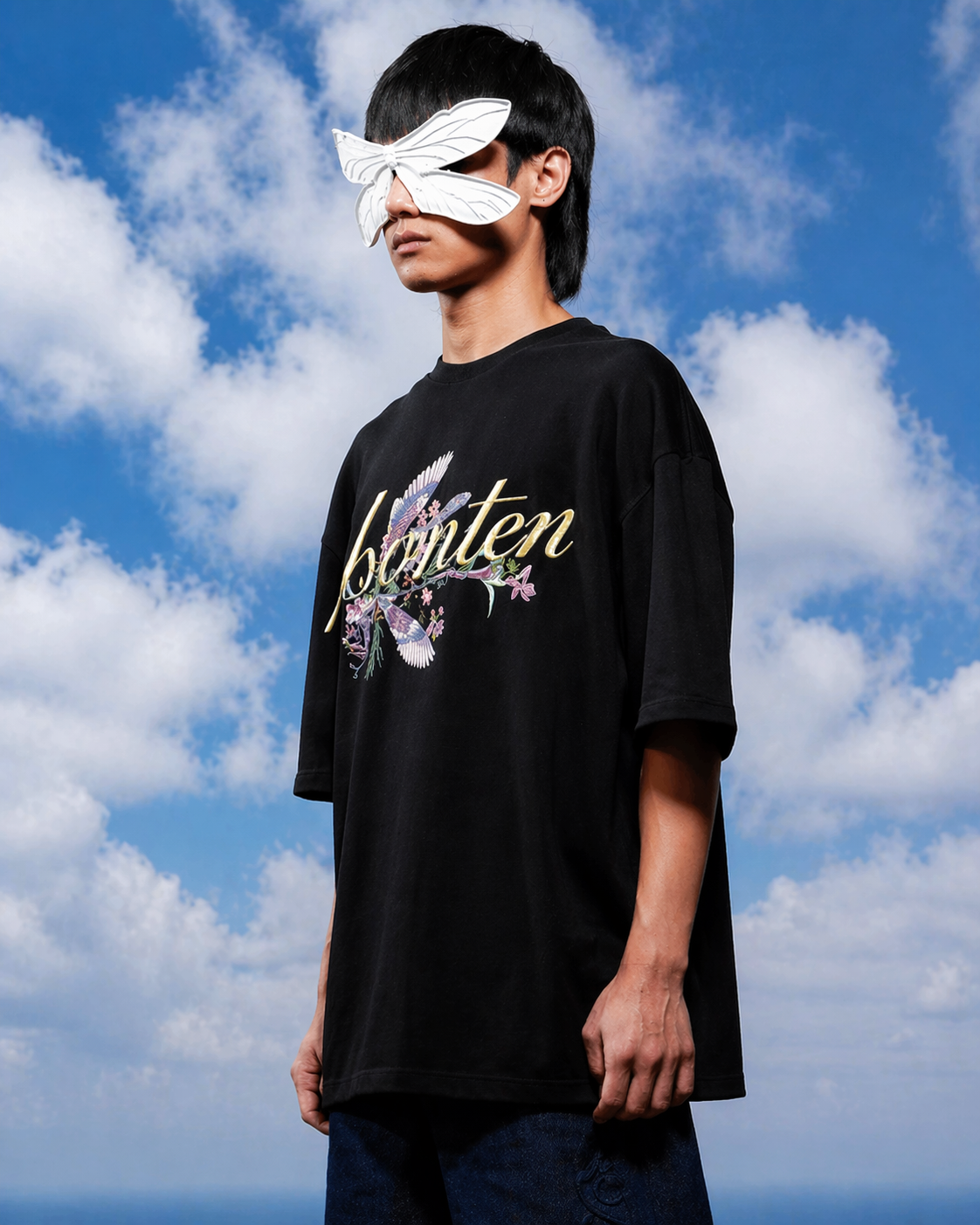 Black Bloom Flyer oversized t-shirt