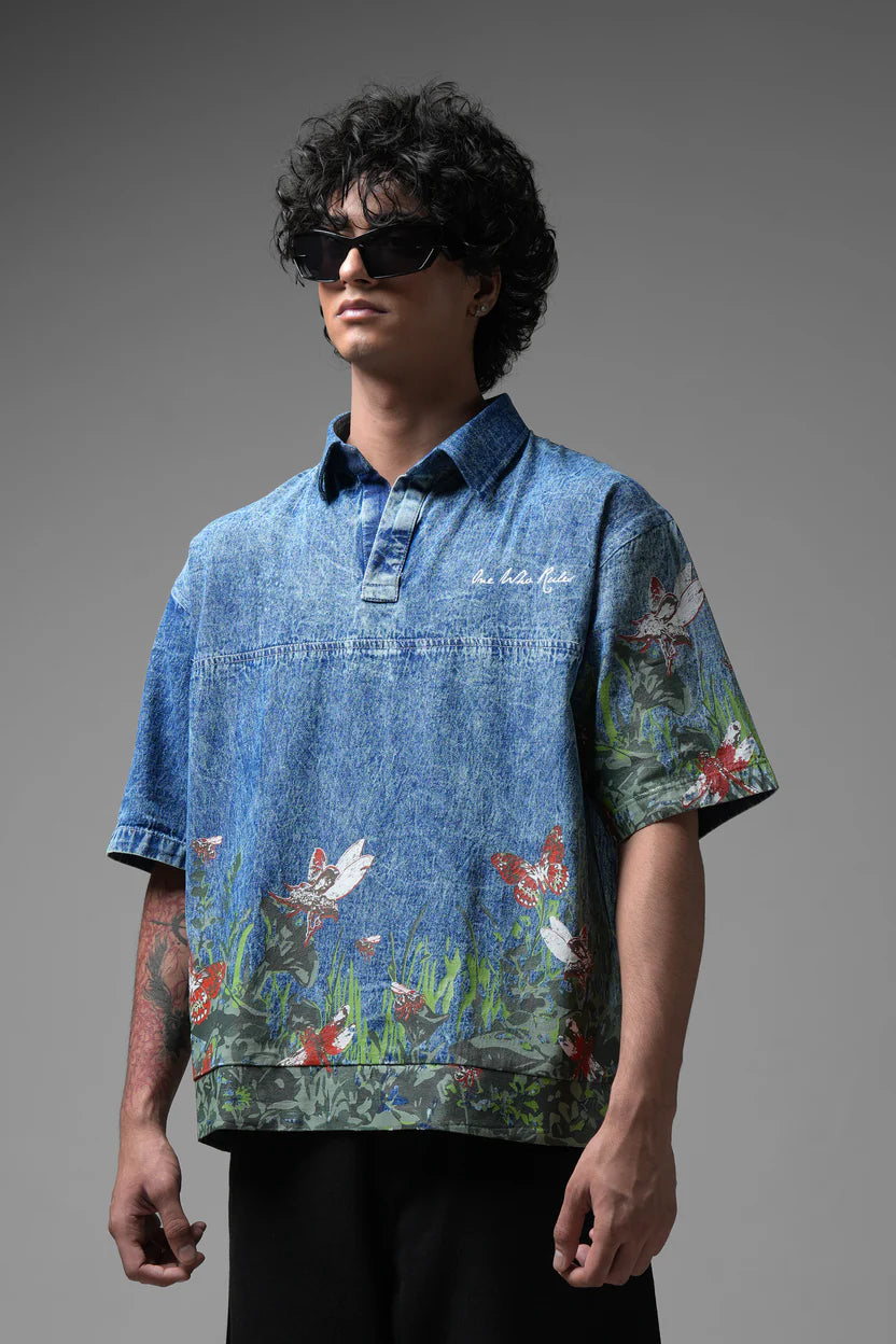 Phantom Crest Oversized colar tee