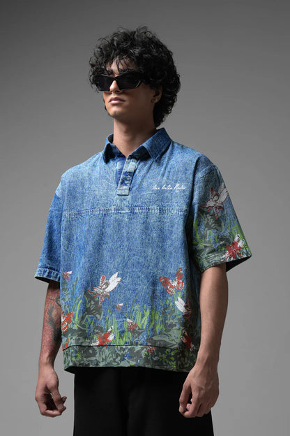 Phantom Crest Oversized colar tee