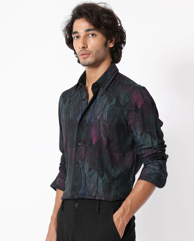 BARTELETS BLACK COLOUR SHIRT FOR MEN