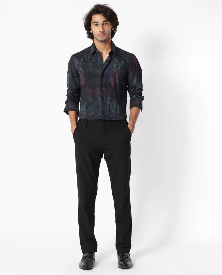 BARTELETS BLACK COLOUR SHIRT FOR MEN