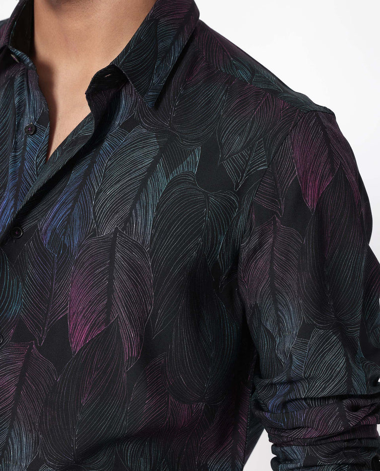 BARTELETS BLACK COLOUR SHIRT FOR MEN