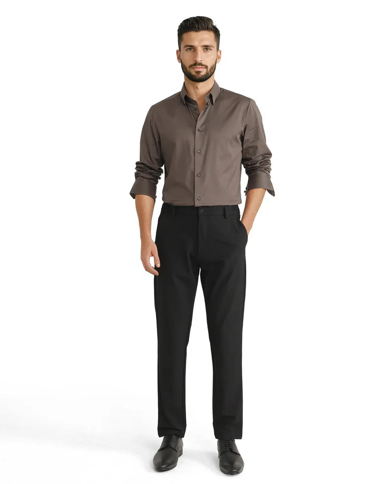 REGULAR FIT PLAIN SHIRT COMO-25 - DUSKY OLIVE
