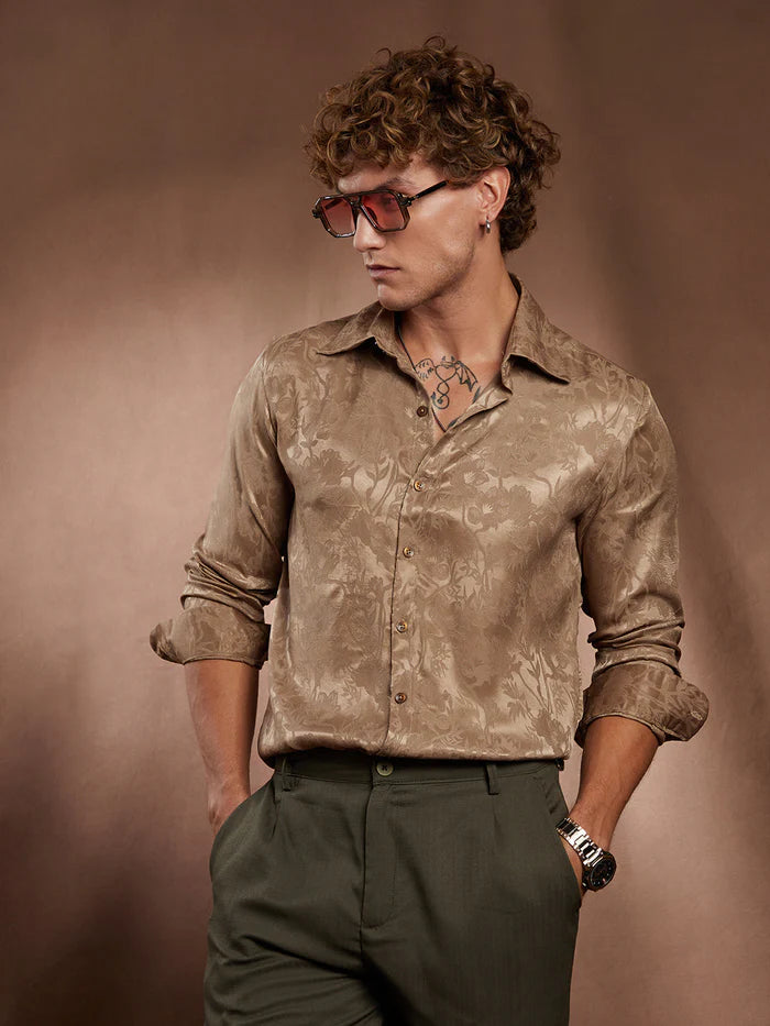 Flora-Textured shirt for men