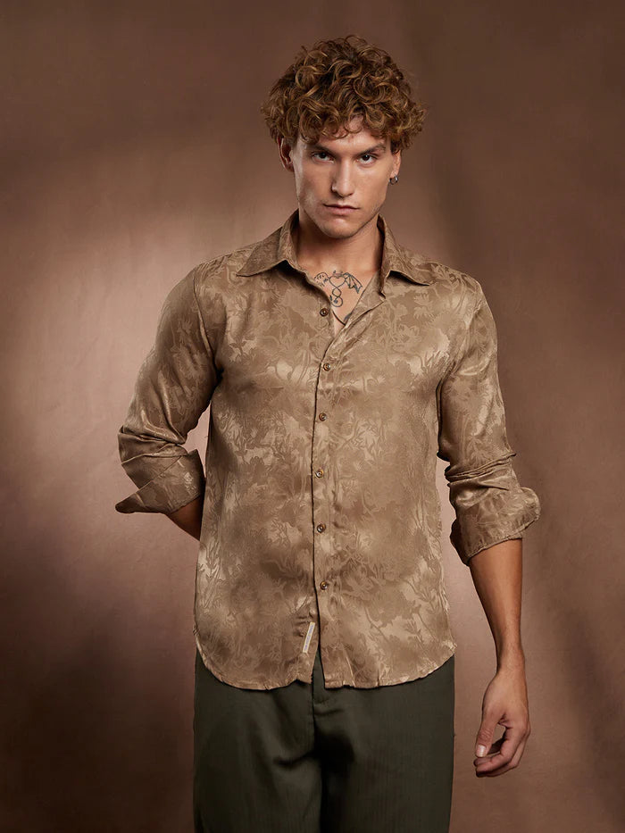 Flora-Textured shirt for men