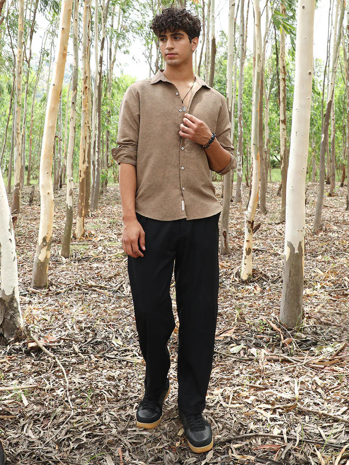 Grazed-Fade Imprint Shirt FOR MEN COTTON