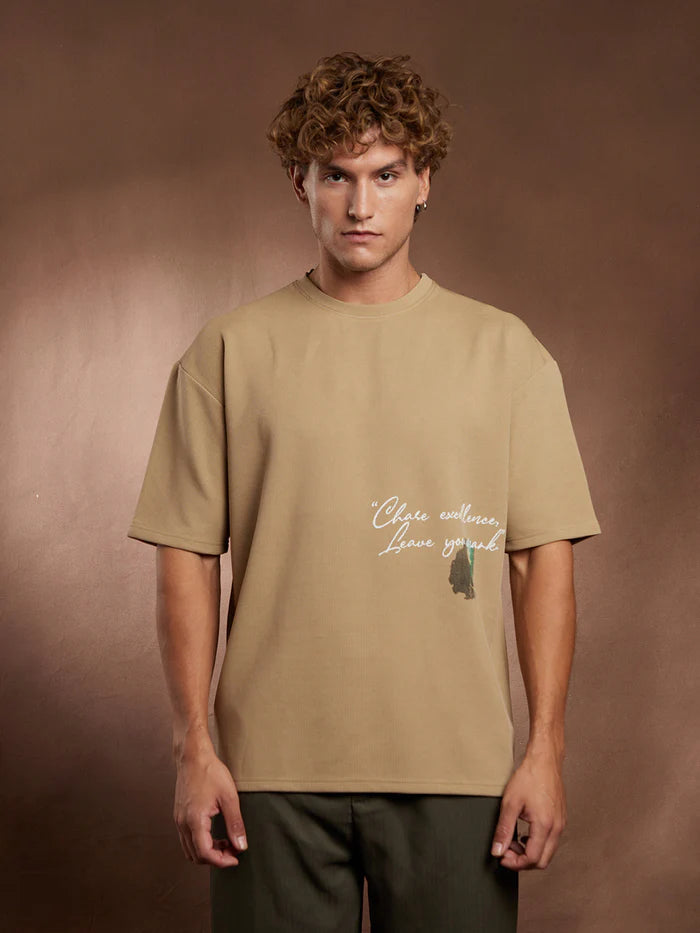Boxy Grecian-Modernism oversized T-Shirt brown