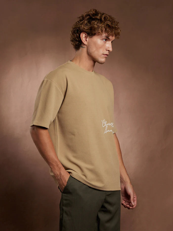Boxy Grecian-Modernism oversized T-Shirt brown