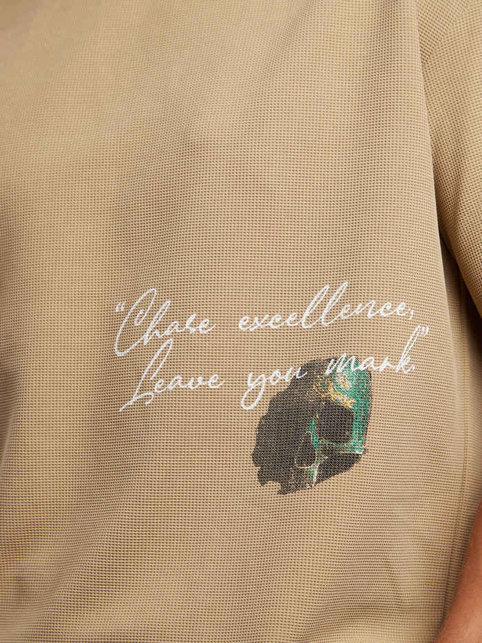 Boxy Grecian-Modernism oversized T-Shirt brown
