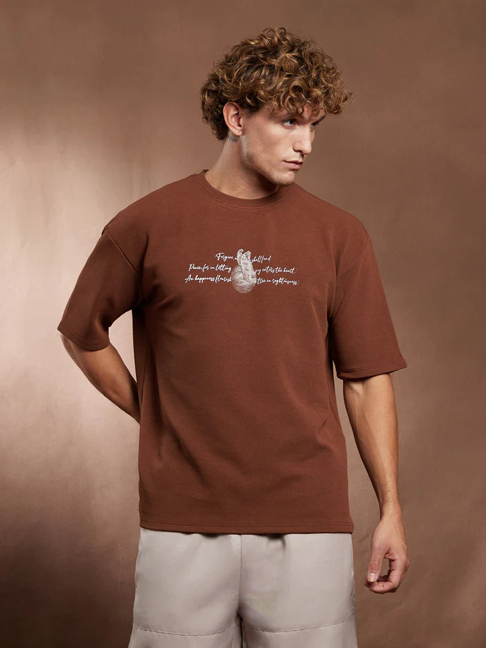 Boxy-Mytho Modernism oversized t-shirt backprint t-shirt for men