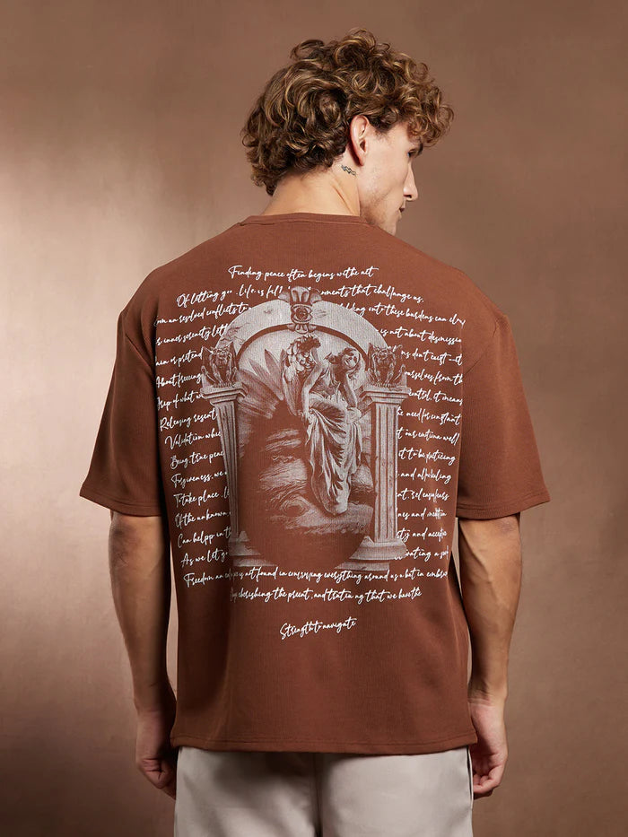 Boxy-Mytho Modernism oversized t-shirt backprint t-shirt for men