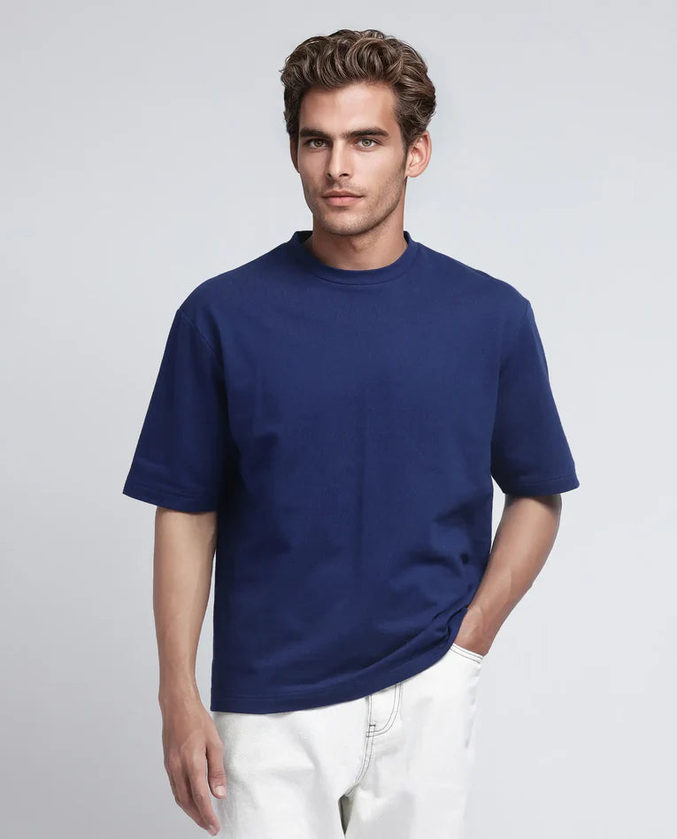OVERSIZED GRAPHIC PRINT T-SHIRT JOT - BLUE