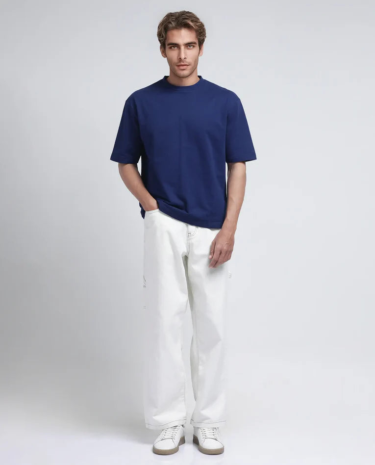 OVERSIZED GRAPHIC PRINT T-SHIRT JOT - BLUE