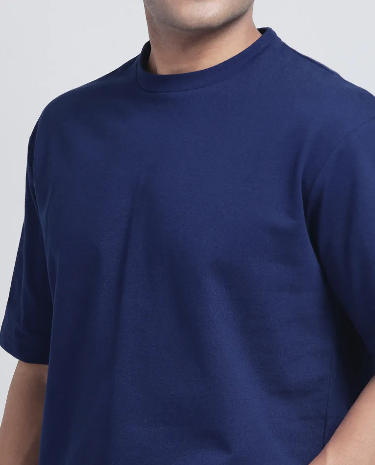 OVERSIZED GRAPHIC PRINT T-SHIRT JOT - BLUE
