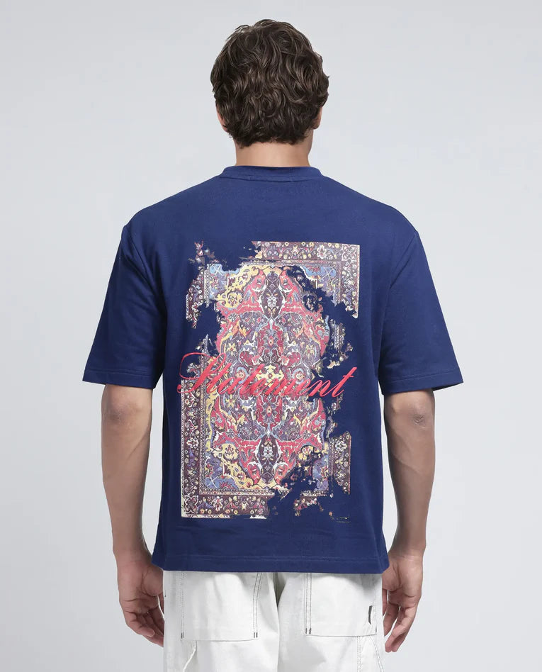 OVERSIZED GRAPHIC PRINT T-SHIRT JOT - BLUE