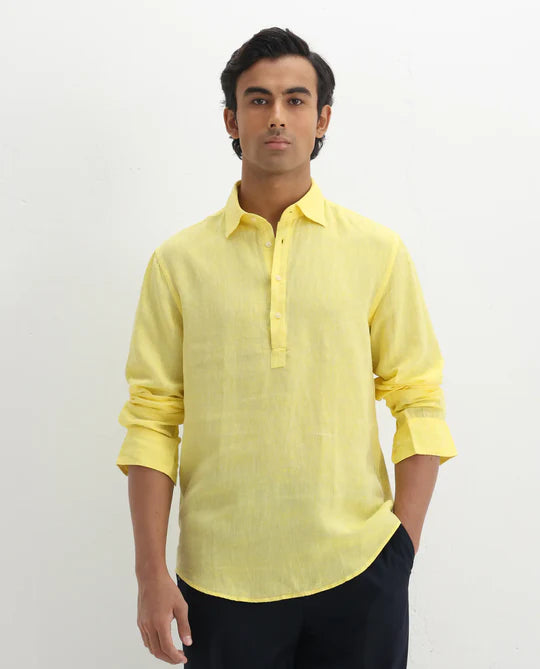 KURTHA FOR GANESH IMMERSION YELLOW SOFT CLOTH FOR MEN