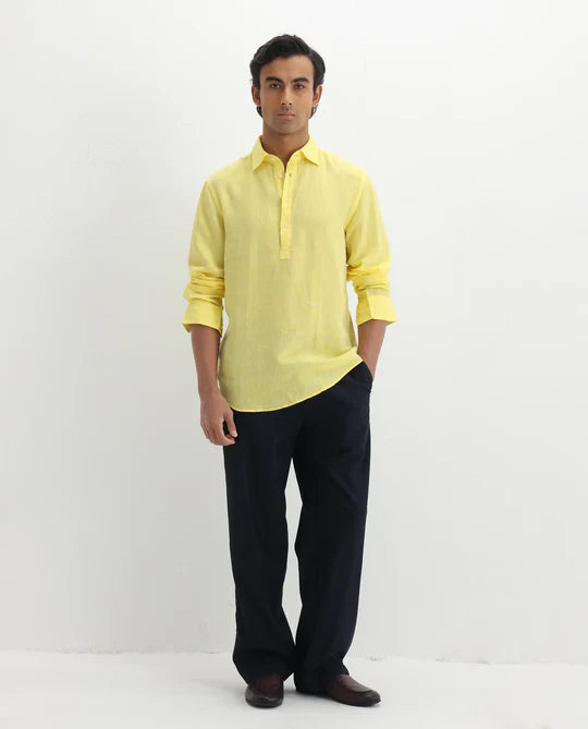 KURTHA FOR GANESH IMMERSION YELLOW SOFT CLOTH FOR MEN