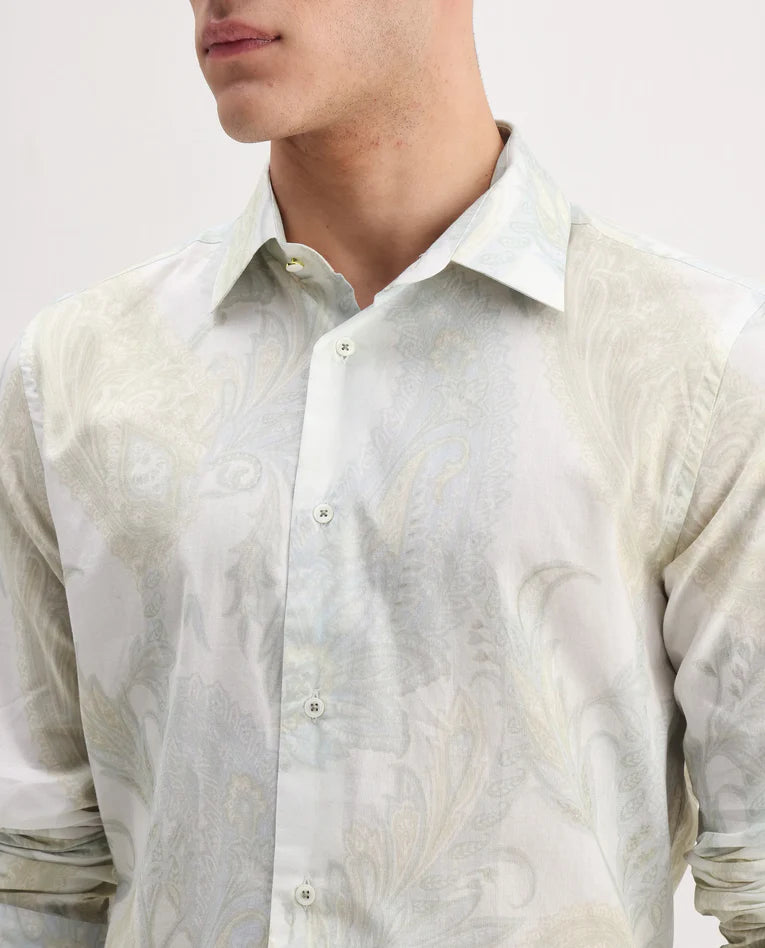 PAISLEY PRINT REGULAR FIT SHIRT LIVRA - OFF WHITE FOR MEN