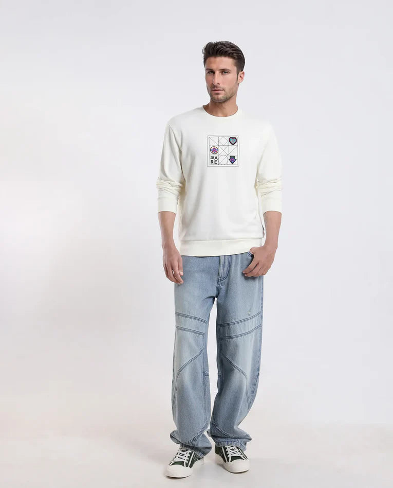 Typography printed sweat shirt for men cotton 100%