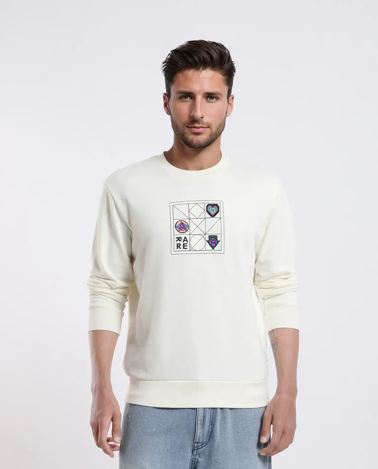 Typography printed sweat shirt for men cotton 100%
