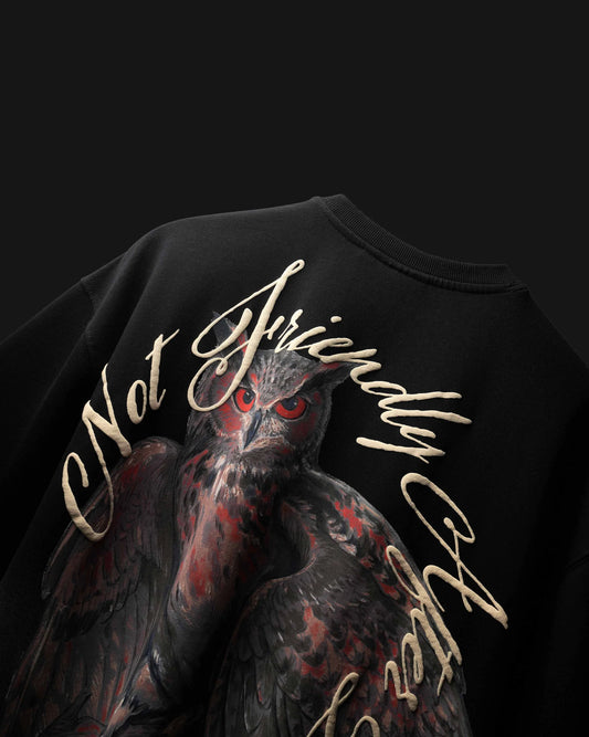 Black Phantom Owl oversized T-Shirt