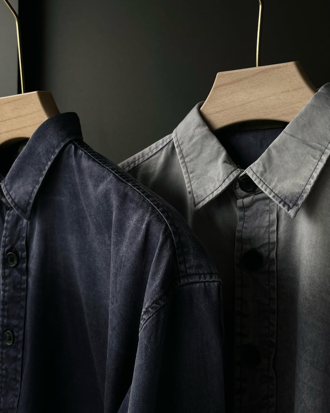 Denim acid wash multi color shirts