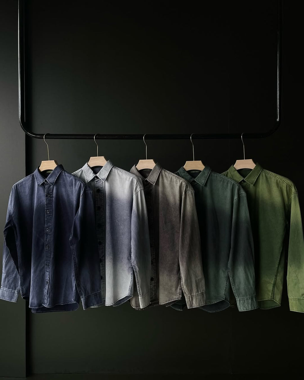 Denim acid wash multi color shirts