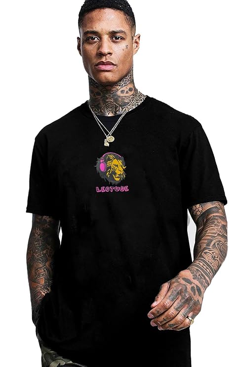 Letoude black over sized t-shirt for men