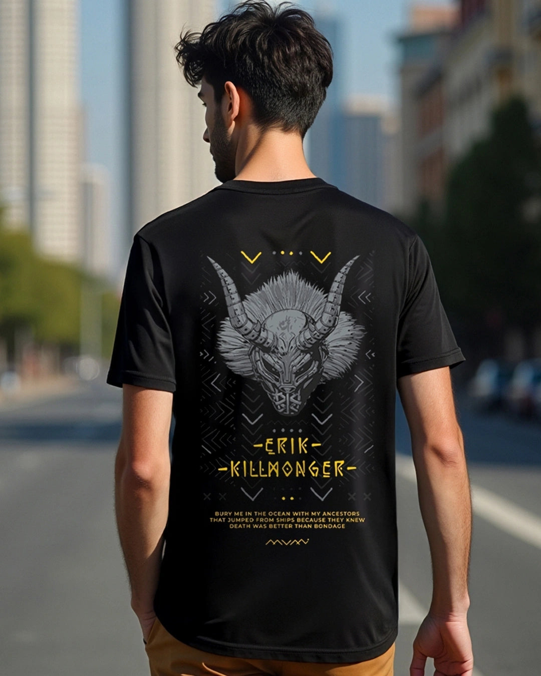 Killmonger black over sized t-shirt for men