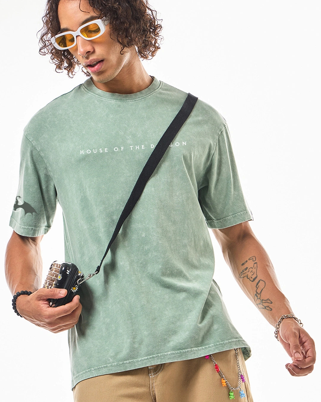 Green dragon house over sized t-shirt for men