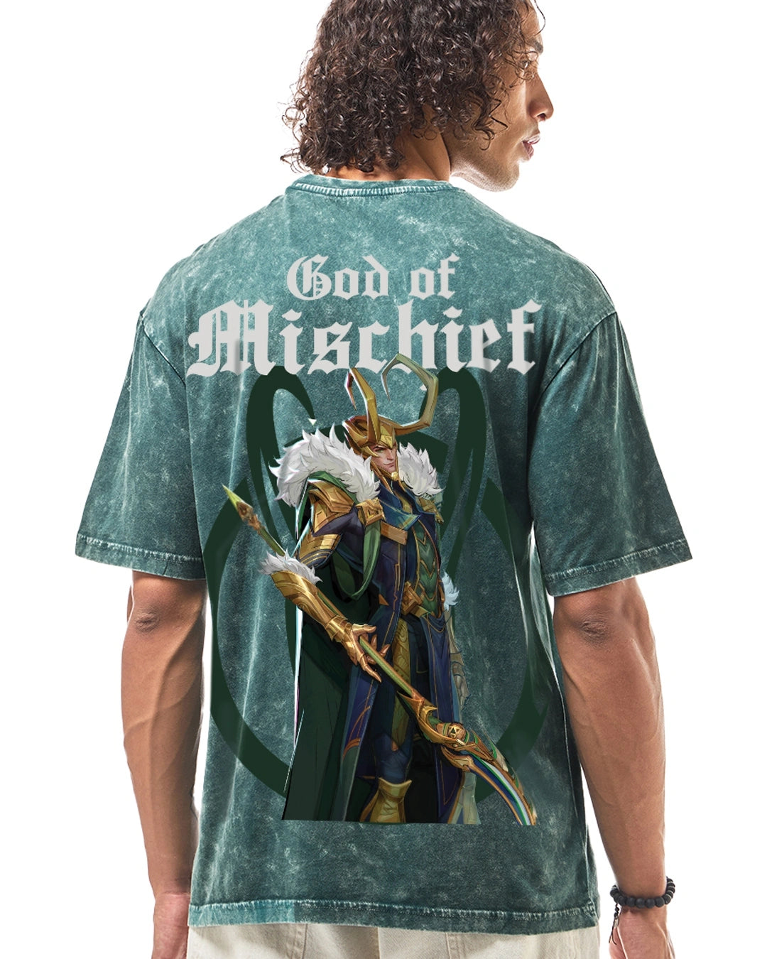 Men's green Loki graphic design over sized t-shirt
