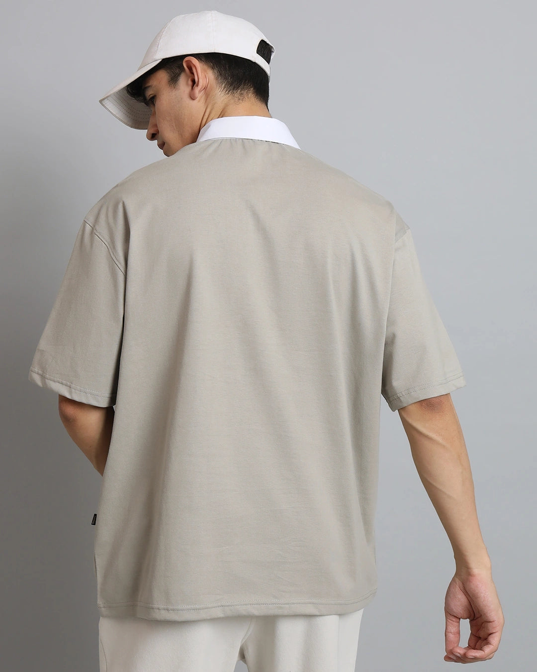 Men's grey ove sized polo t-shirt for men