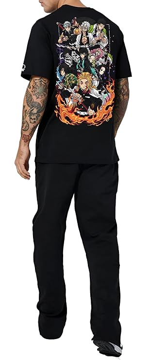 Peace out back print over sized t-shirt for men demon slayer