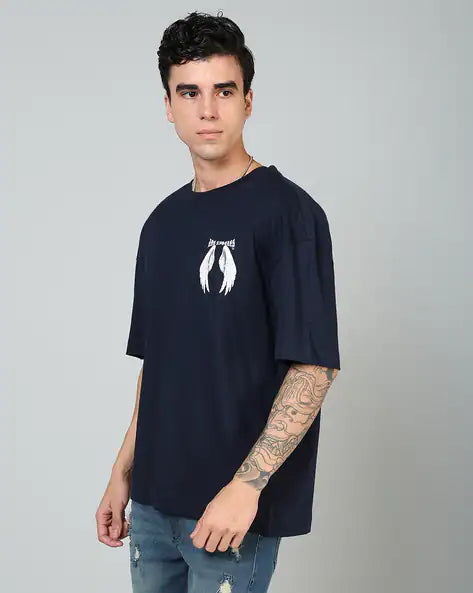 Black colour LOS ANGELES oversized t shirt for men